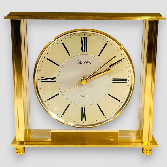Bulova B1700 Grand Prix Floating Dial Mantel Clock Quartz - Picture 1 of 11